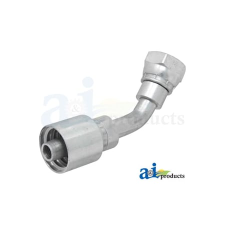 A & I Products Din Light 24 degree Seat 45 degree Female Swivel O-Ring 5" x2" x2" A-F-DL4508-15-22-W